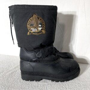 Vintage Kamik Black Limited Edition Embroidered Insulated Winter Boots 9